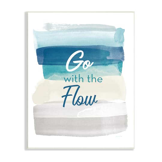 Stupell Industries Go With the Flow Nautical Beach Tone Ombre Wall Plaque
